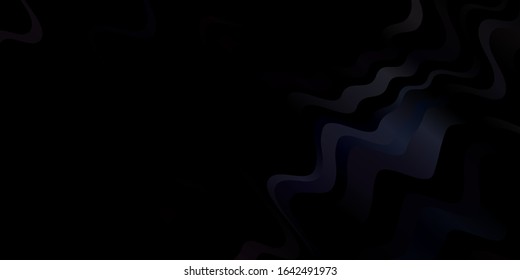 Dark BLUE vector template with curves. Colorful illustration in abstract style with bent lines. Template for your UI design.