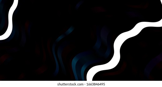 Dark BLUE vector template with curves. Colorful illustration with curved lines. Pattern for ads, commercials.