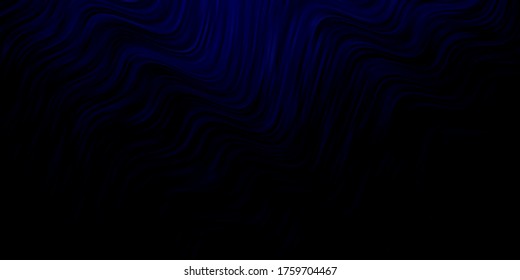 Dark BLUE vector template with curves. Colorful abstract illustration with gradient curves. Pattern for websites, landing pages.