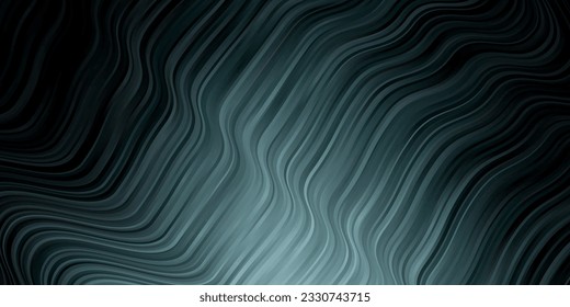 Plantilla de vector azul oscuro con curvas. Ilustración abstracta colorida con curvas de gradiente. Plantilla para teléfonos móviles.