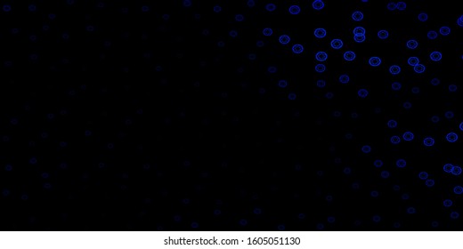Dark BLUE vector template with esoteric signs. Illustration with magical signs of spiritual power. Design for magic, spiritual events.