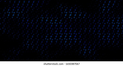 Dark BLUE vector template with esoteric signs. Retro design in abstract style with witchcraft forms. Background for esoteric, mystic designs.