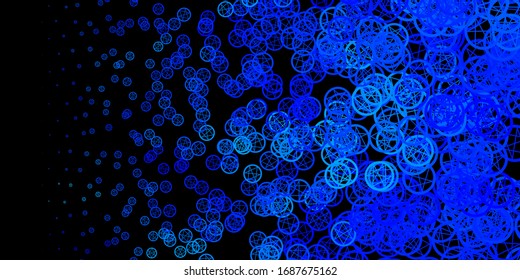 Dark BLUE vector template with esoteric signs. Illustration with magical signs of spiritual power. Design for magic, spiritual events.