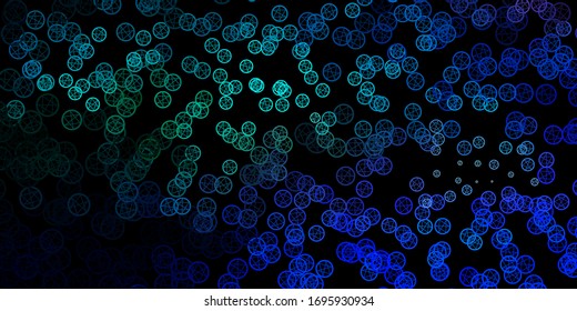 Dark BLUE vector template with esoteric signs. Retro design in abstract style with witchcraft forms. Simple design for occult depiction.