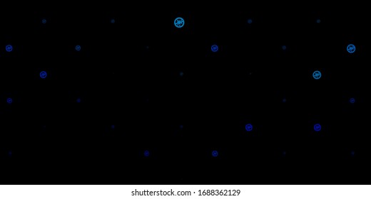 Dark BLUE vector template with flu signs. Smart illustration with covid signs in decorative style. Simple design against epidemic information.