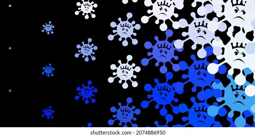 Dark blue vector template with flu signs. Colorful  gradient illness symbols in simple abstract style. Design for biohazard warning.