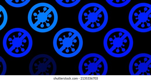 Plantilla de vector azul oscuro con signos de gripe. Ilustración inteligente con signos cómodos en estilo decorativo. Diseño para la alerta de riesgo biológico.