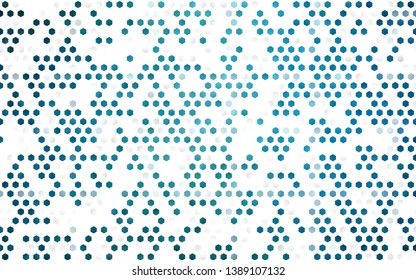 Dark BLUE vector template in hexagonal style. White background with colorful hexagons. Beautiful design for your business advert.