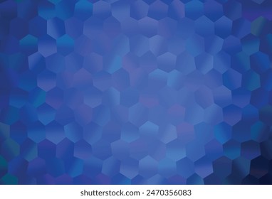 Dark BLUE vector template in hexagonal style. Colorful hexagons on abstract backdrop. Pattern can for your ad, booklets.