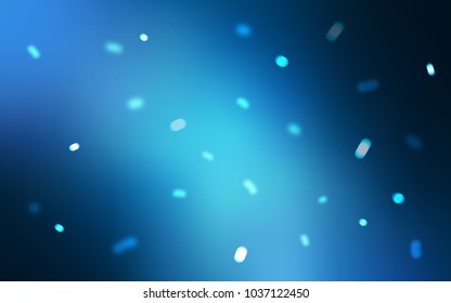 Dark BLUE vector template with ice snowflakes. Shining colored illustration with snow in christmas style. New year design for your ad, poster, banner.