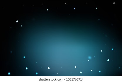 Dark BLUE vector template with ice snowflakes. Blurred decorative design in xmas style with snow. The pattern can be used for new year leaflets.