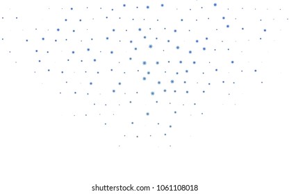 Dark BLUE vector template with ice snowflakes. Modern geometrical abstract illustration with crystals of ice. The pattern can be used for year new  websites.