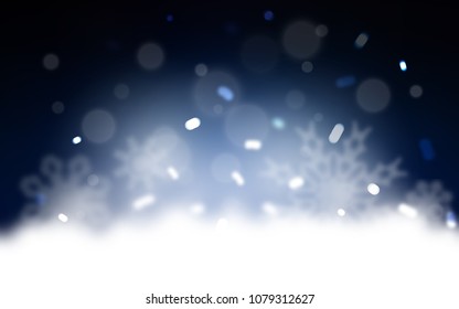 Dark BLUE vector template with ice snowflakes. Modern geometrical abstract illustration with crystals of ice. The pattern can be used for new year leaflets.