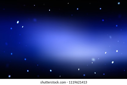 Dark BLUE vector template with ice snowflakes. Decorative shining illustration with snow on abstract template. New year design for your ad, poster, banner.