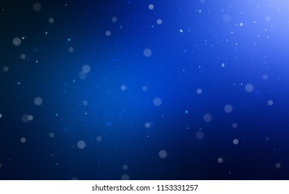 Dark BLUE vector template with ice snowflakes. Shining colored illustration with snow in christmas style. The pattern can be used for year new  websites.