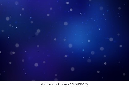 Dark BLUE vector template with ice snowflakes. Decorative shining illustration with snow on abstract template. The template can be used as a new year background.
