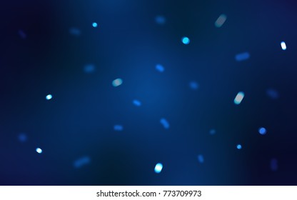 Dark BLUE vector template with ice snowflakes. Snow on blurred abstract background with gradient. New year design for your business advert.