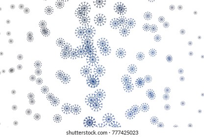 Dark BLUE vector template with ice snowflakes. Glitter abstract illustration with crystals of ice. The pattern can be used for new year leaflets.