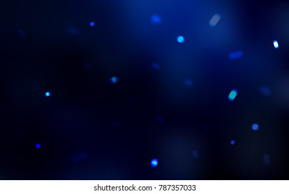 Dark BLUE vector template with ice snowflakes. Glitter abstract illustration with crystals of ice. New year design for your ad, poster, banner.