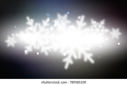 Dark BLUE vector template with ice snowflakes. Modern geometrical abstract illustration with crystals of ice. The pattern can be used for new year ad, booklets.