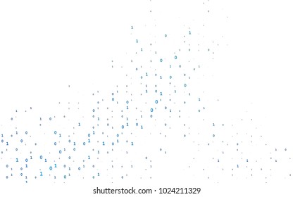 Dark BLUE vector template with isolated numerals. Abstract illustration with colored algebra signs. Smart design for your business advert of university.