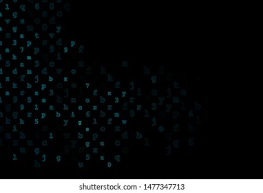 Dark BLUE vector template with isolated letters. Shining illustration with ABC symbols on abstract template. The pattern can be used as ads, poster, banner for books.