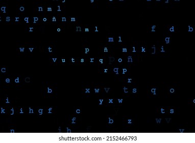 Dark blue vector template with isolated letters. Abstract illustration with colored latin alphabet. The pattern can be used for ad, booklets, leaflets of education.