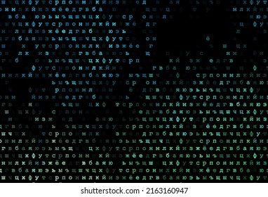 Dark blue vector template with isolated letters. Colored alphabet signs with gradient on white background. The pattern can be used for ad, booklets, leaflets of education.