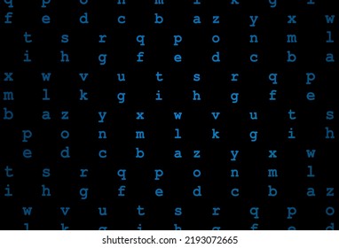 Dark blue vector template with isolated letters. Shining illustration with ABC symbols on abstract template. Smart design for your business advert of university.