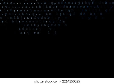 Dark blue vector template with isolated letters. Blurred design in simple style with signs of alphabet. Template can be used as a background for ads of typography.