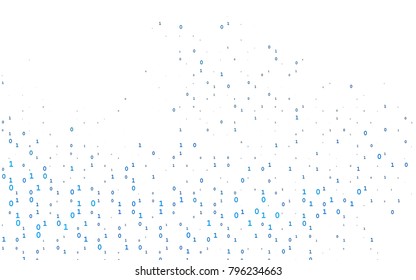 Dark BLUE vector template with isolated numerals. Illustration with Numeral symbols on abstract template. Best design for your ad, poster, banner of math college.