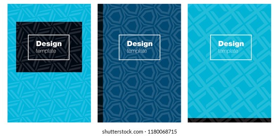 Dark BLUE vector template for journals. Abstract booklet on colored background with gradient. Design for cover of books, notepads.