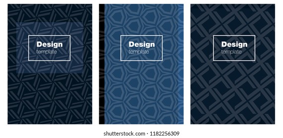 Dark BLUE vector template for journals. Beautiful colorful sample in abstract style. Pattern for leaflets, booklets.
