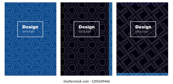Dark BLUE vector template for journals. Abstract booklet on colored background with gradient. Pattern for leaflets, booklets.