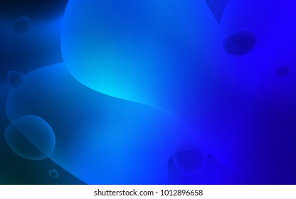 Dark BLUE vector template with lava shapes. Creative illustration in halftone memphis style with gradient. Pattern for your business design.