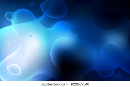 Dark BLUE vector template with lava shapes. Shining illustration, which consist of blurred lines, circles. Textured wave pattern for backgrounds.