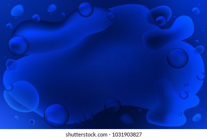 Dark BLUE vector template with lava shapes. Shining illustration, which consist of blurred lines, circles. The elegant pattern for brand book.