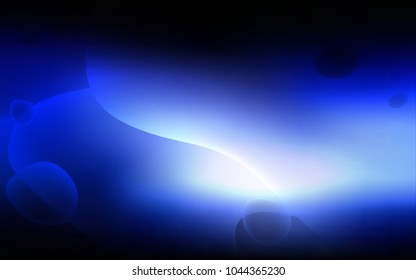 Dark BLUE vector template with lava shapes. Modern gradient abstract illustration with bandy lines. The elegant pattern for brand book.