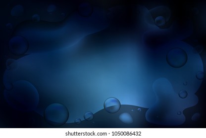 Dark BLUE vector template with lava shapes. Shining illustration, which consist of blurred lines, circles. Textured wave pattern for backgrounds.