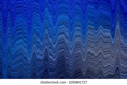 Dark BLUE vector template with lava shapes. Glitter abstract illustration with wry lines. The elegant pattern for brand book.