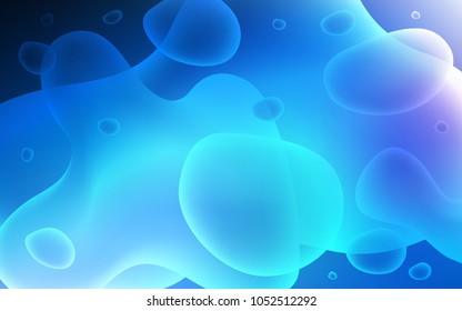 Dark BLUE vector template with lava shapes. Glitter abstract illustration with wry lines. The elegant pattern for brand book.