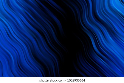 Dark BLUE vector template with lava shapes. Colorful abstract illustration with gradient lines. Marble style for your business design.