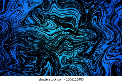 Dark BLUE vector template with lava shapes. Colorful abstract illustration with gradient lines. The best blurred design for your business.