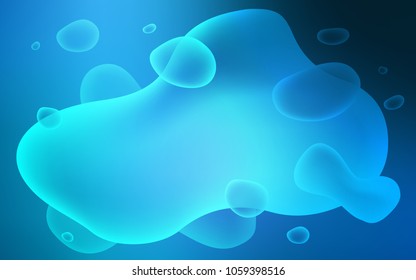 Dark BLUE vector template with lava shapes. Blurred geometric sample with gradient bubbles.  The template for cell phone backgrounds.