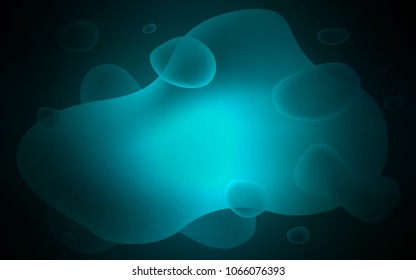 Dark BLUE vector template with lava shapes. Colorful abstract illustration with gradient lines. A completely new template for your business design.
