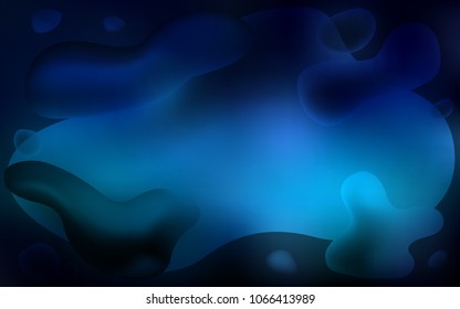 Dark BLUE vector template with lava shapes. Colorful abstract illustration with gradient lines. Pattern for your business design.