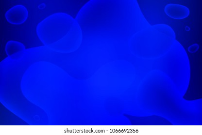 Dark BLUE vector template with lava shapes. Creative geometric illustration in memphis style with gradient. A completely new template for your business design.