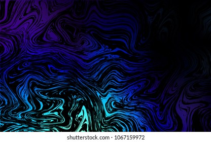 Dark BLUE vector template with lava shapes. Shining crooked illustration in marble style. A completely new memphis design for your business.
