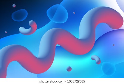 Dark BLUE vector template with lava shapes. A vague circumflex abstract illustration with gradient. The template for cell phone backgrounds.
