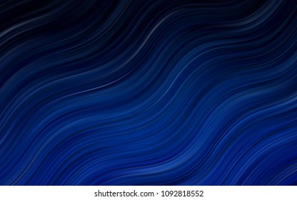 Dark BLUE vector template with lava shapes. Modern gradient abstract illustration with bandy lines. The template for cell phone backgrounds.